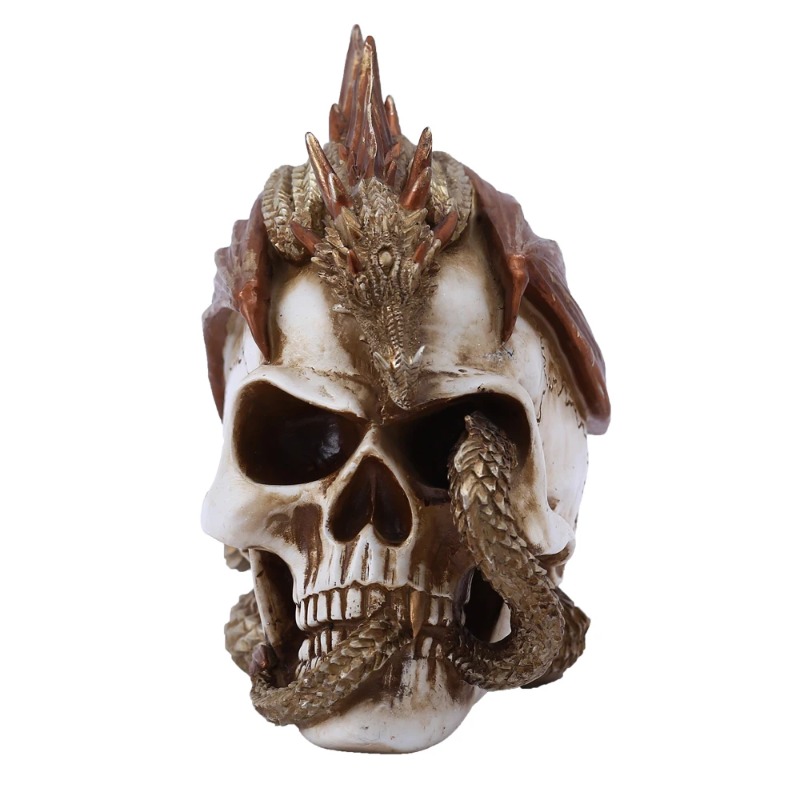 Art Craft Bar - Skull Dragon Resin Figurine - Gothic