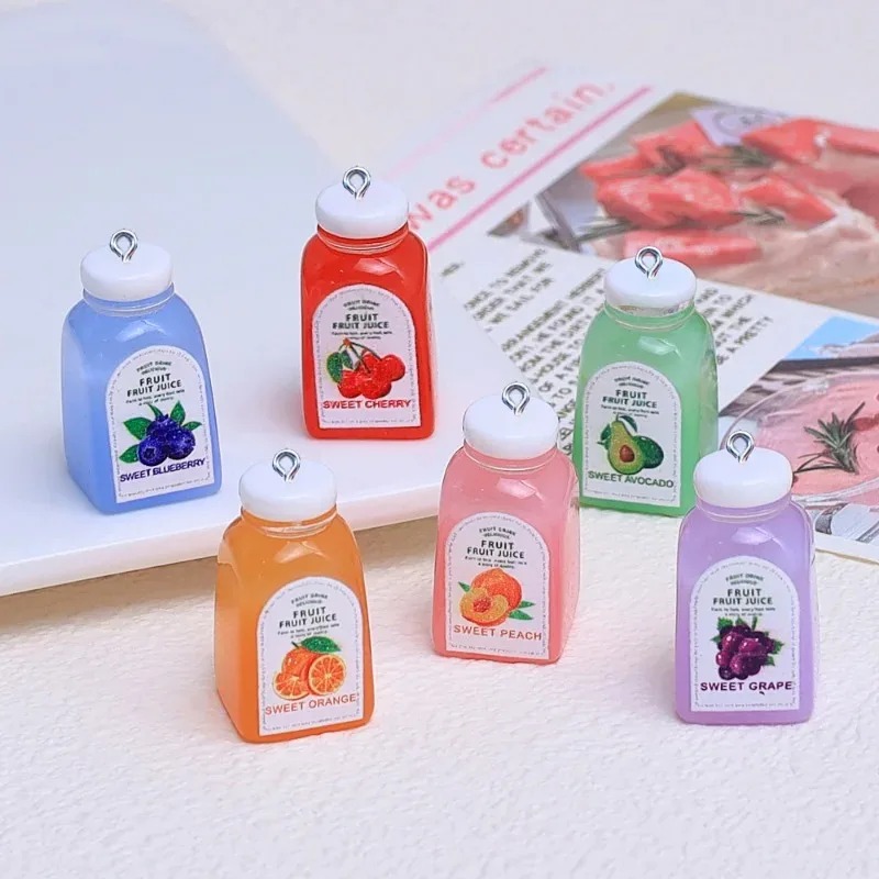 Art Craft Resin - 10Pcs Kawaii Mini 3D Cherry Orange