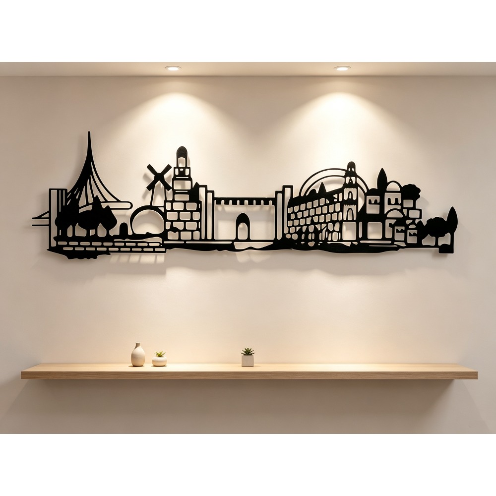 Art & Craft World - CIFBUY Metal Wall Art Jerusalem Skyline
