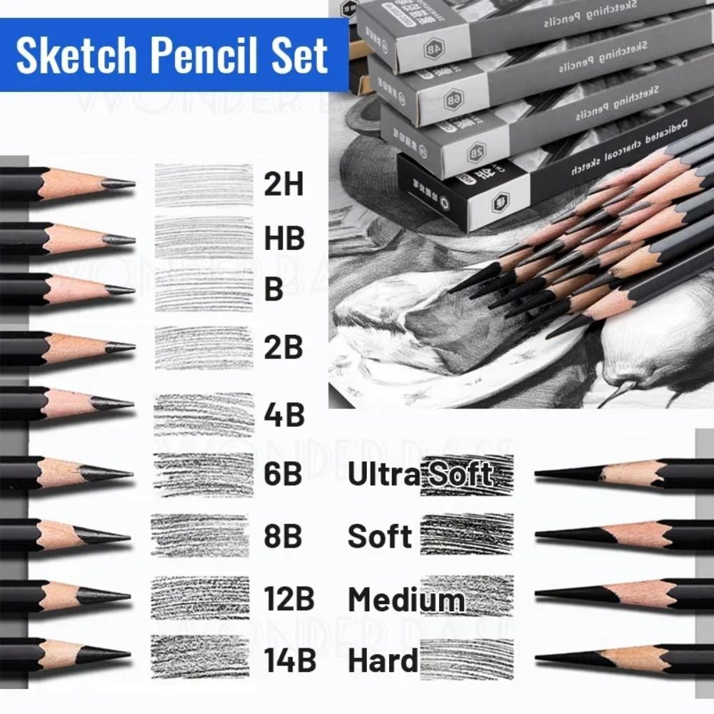 Professional Graphite Mixed Sk - đánh giá và giá Sketching Charcoal Set