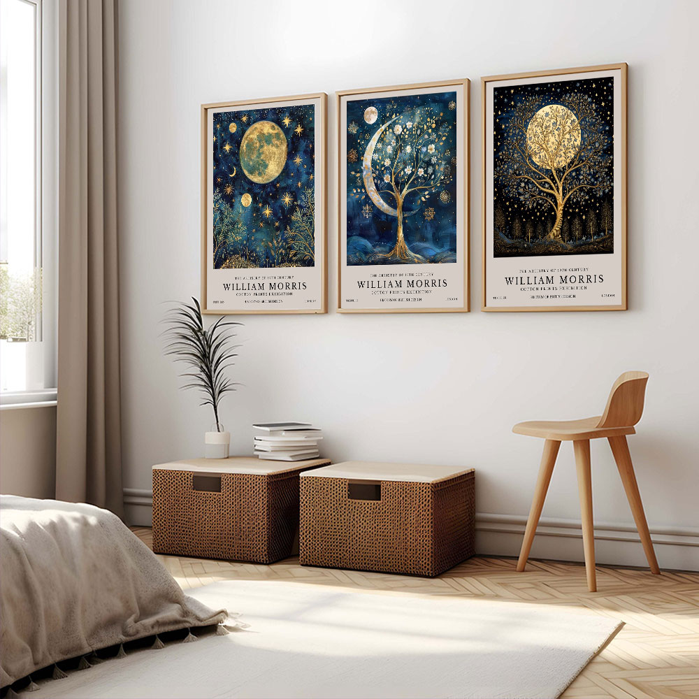 Retro William Morris Moon and  - đánh giá và giá Art Craft William Morris