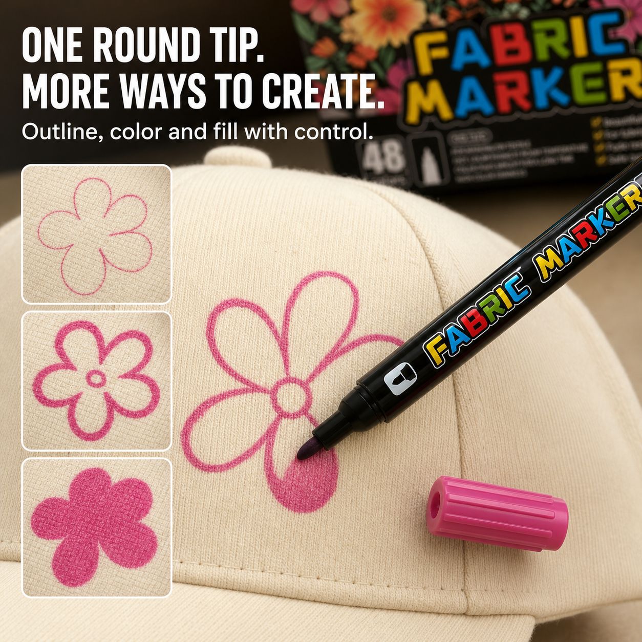 24/36/48-color fabric markers  - đánh giá và giá Art Craft Stationery
