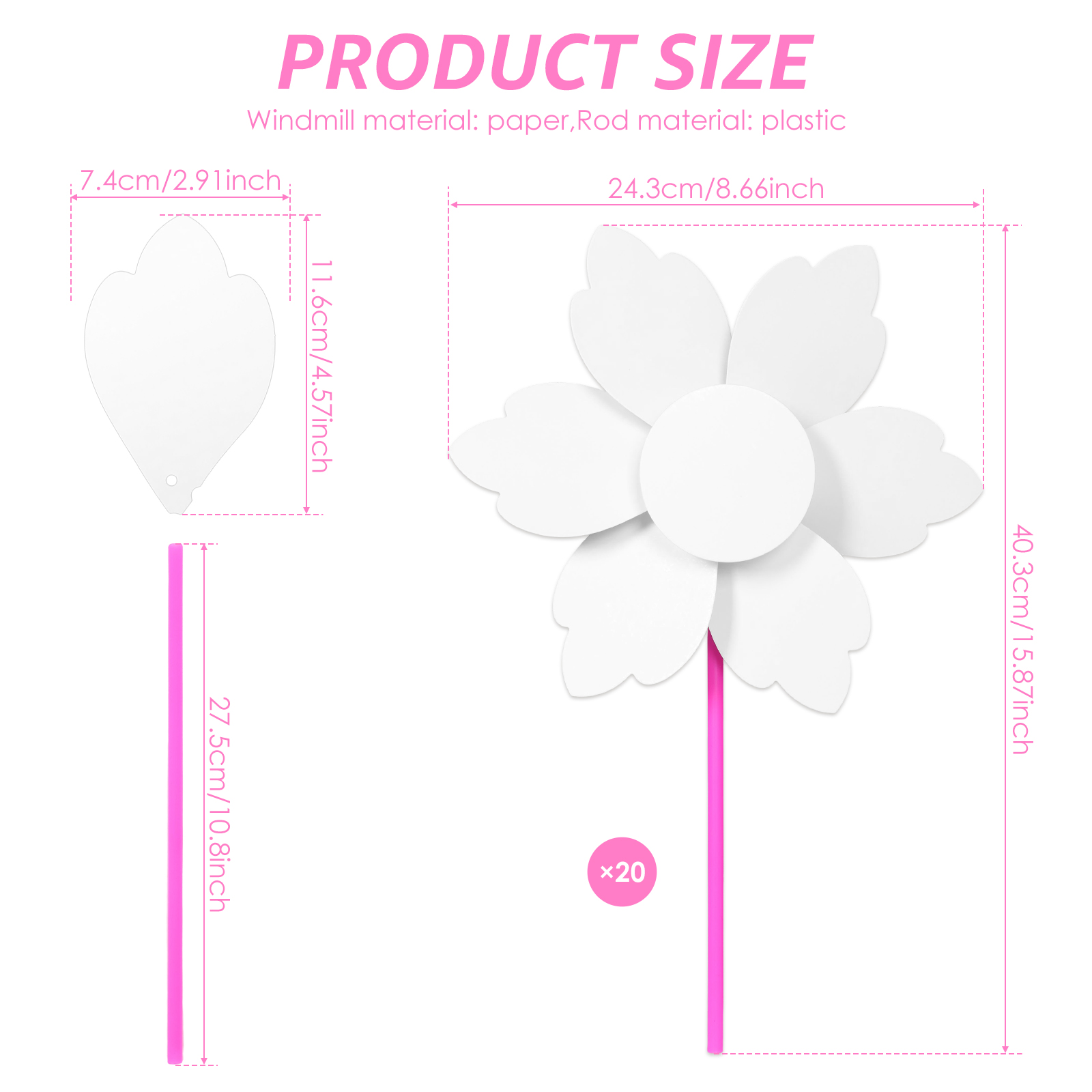 20/100Pcs DIY Pinwheels Craft  - đánh giá và giá Art Craft Material