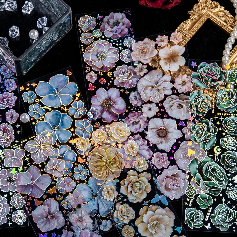 3pcs/pack Flowers Flat Sticker - đánh giá và giá Art Craft Stationery