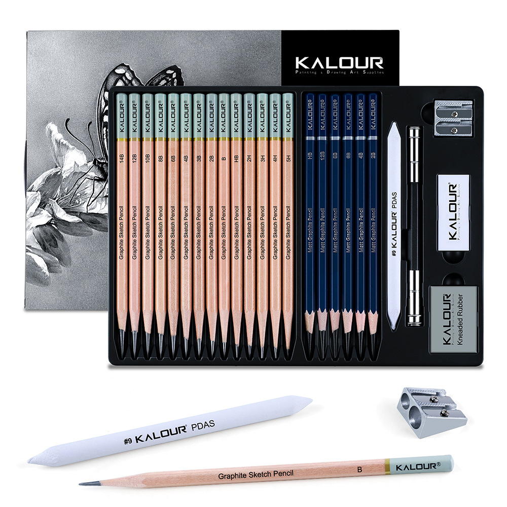 KALOUR 25/22pcs Sketching Penc - đánh giá và giá Sketching Charcoal Set