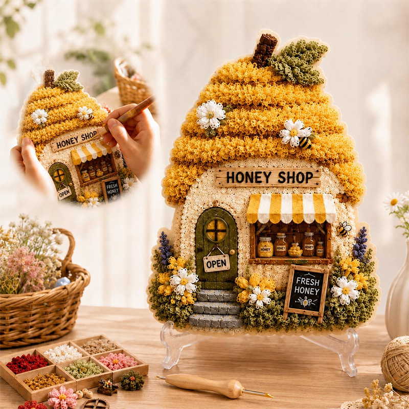 3D Mushroom House Poke Art DIY - đánh giá và giá Art Craft Material