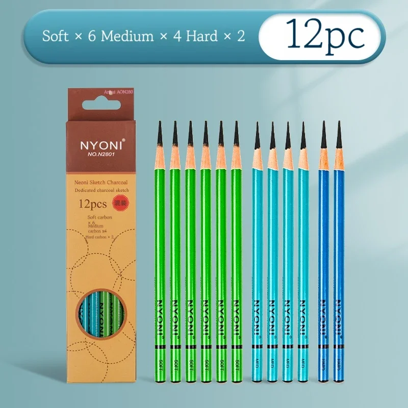 10/12Pcs Professional Sketchin - đánh giá và giá Sketching Charcoal Set