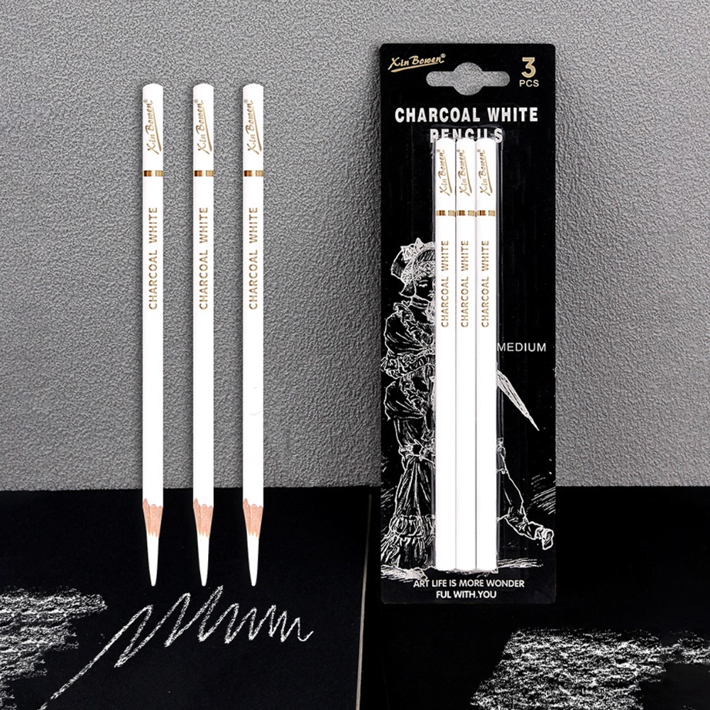 3Pcs Soft/Medium/Hard Charcoal - đánh giá và giá Sketching Charcoal Set