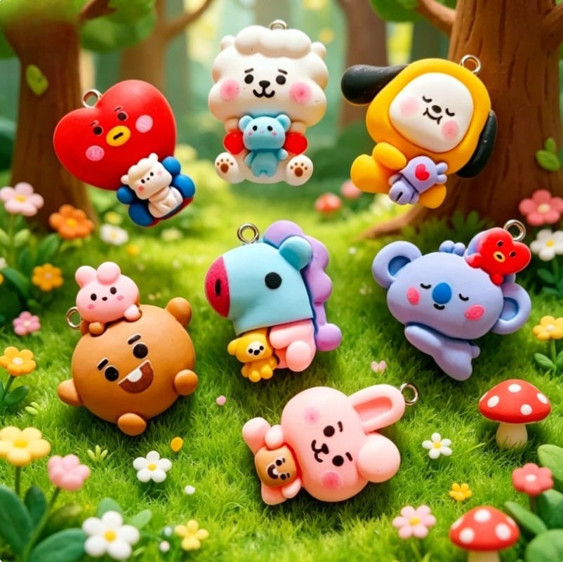 7pcs BT21 Resin Cartoon Charm  - đánh giá và giá Art Craft Resin