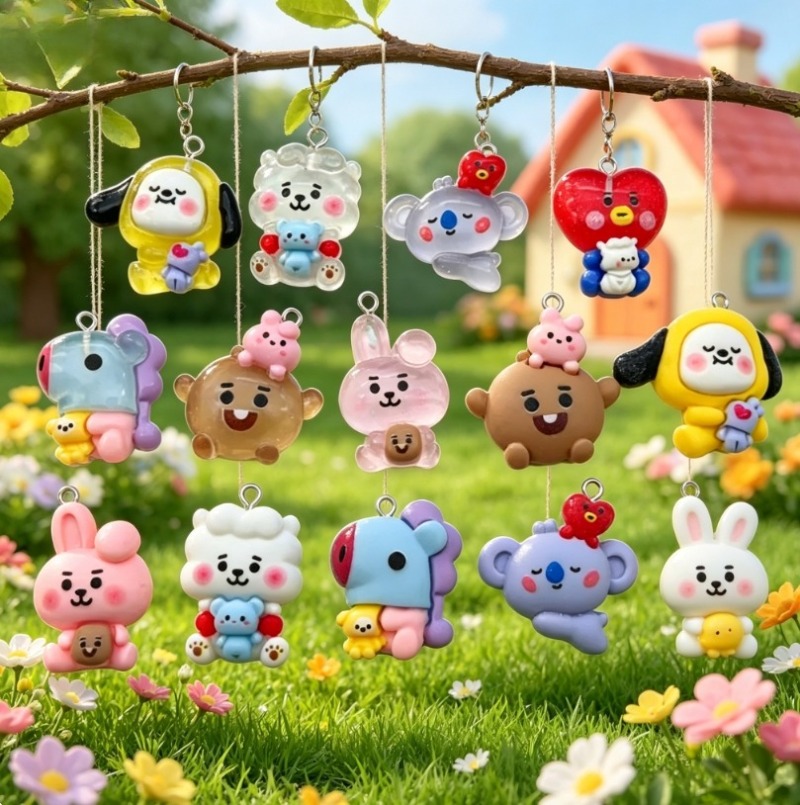 7pcs BT21 Resin Cartoon Charm  - đánh giá và giá Art Craft Resin