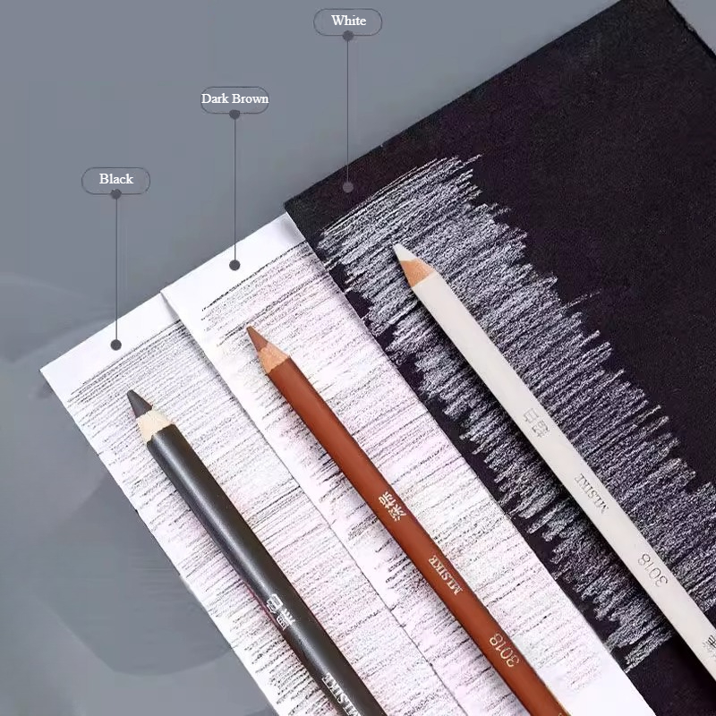 MLSIKE Color Charcoal Pencils  - đánh giá và giá Sketching Charcoal Set