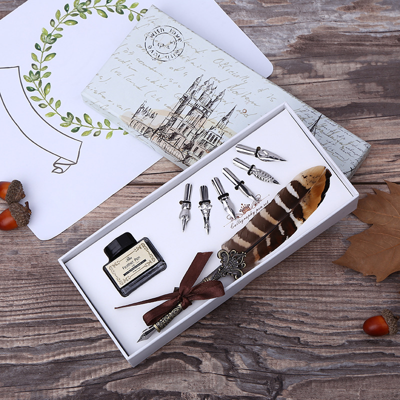 Retro Feather Dip Pen Writing  - đánh giá và giá Art Craft Stationery