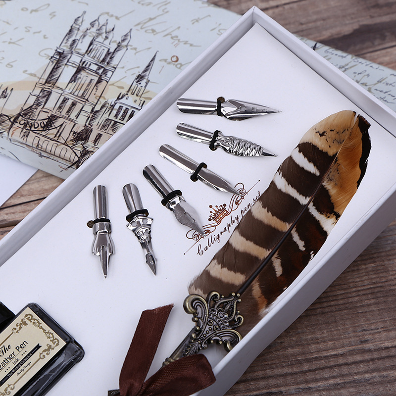 Retro Feather Dip Pen Writing  - đánh giá và giá Art Craft Stationery