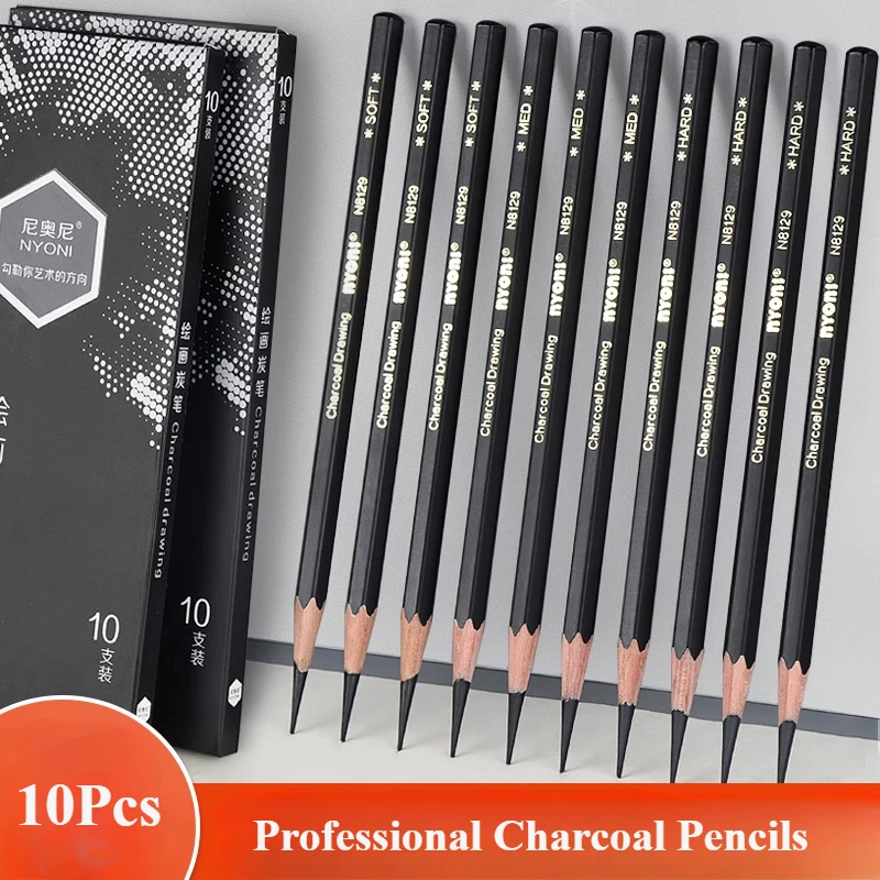 Professional Charcoal Pencils  - đánh giá và giá Sketching Charcoal Set